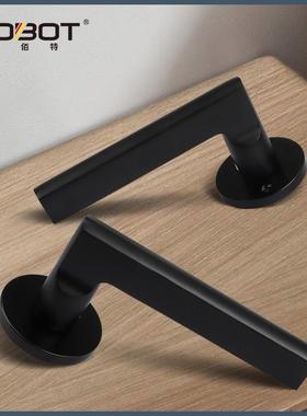 现2020分体代门锁室内卧室房门手锁家用静音分体锁黑色木门锁门工