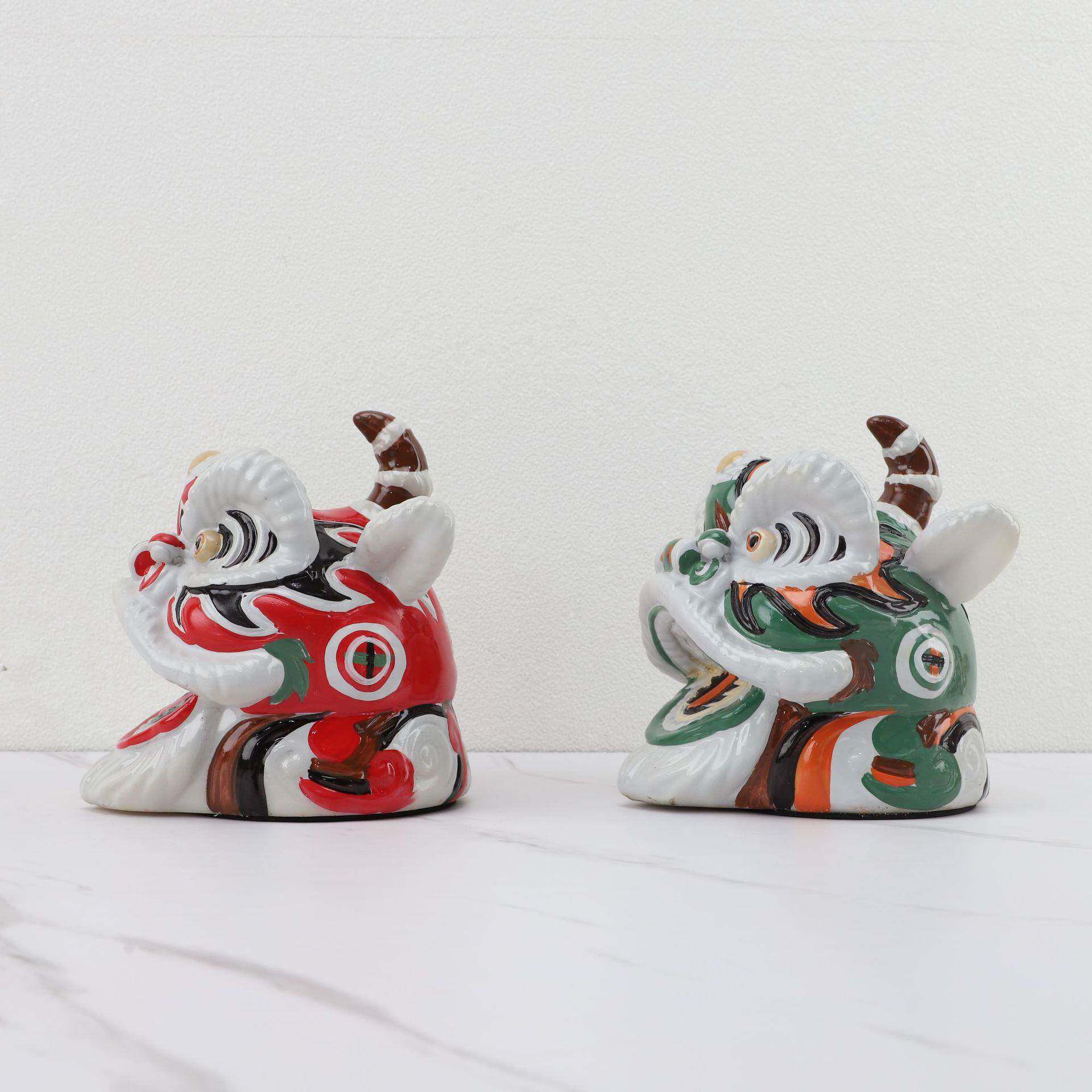 新中式国潮树无品牌/视脂舞狮头摆件玄茶设样板房间客厅几电柜软