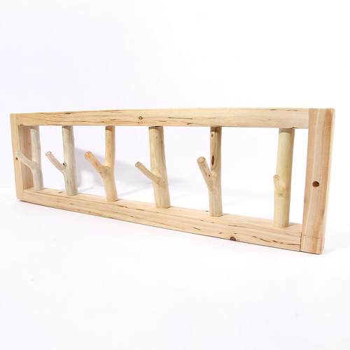 创意树杈玄DYQ钩原木实木衣钩关门口置物架墙壁帽挂衣民宿墙上挂