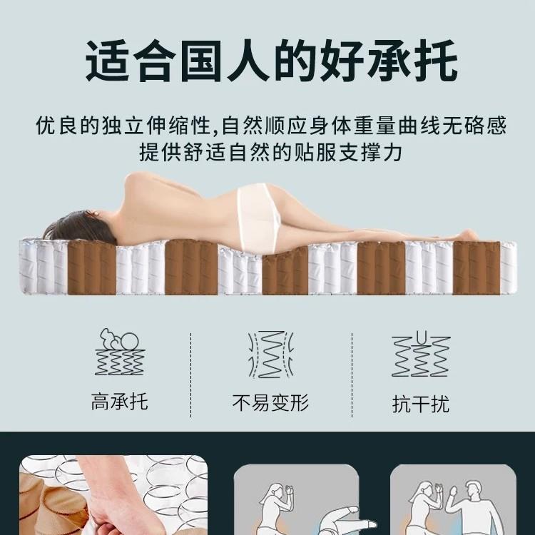 子弹簧床垫家19791庭用卧室乳胶软租通房专用硬椰棕0cm厚2四季用