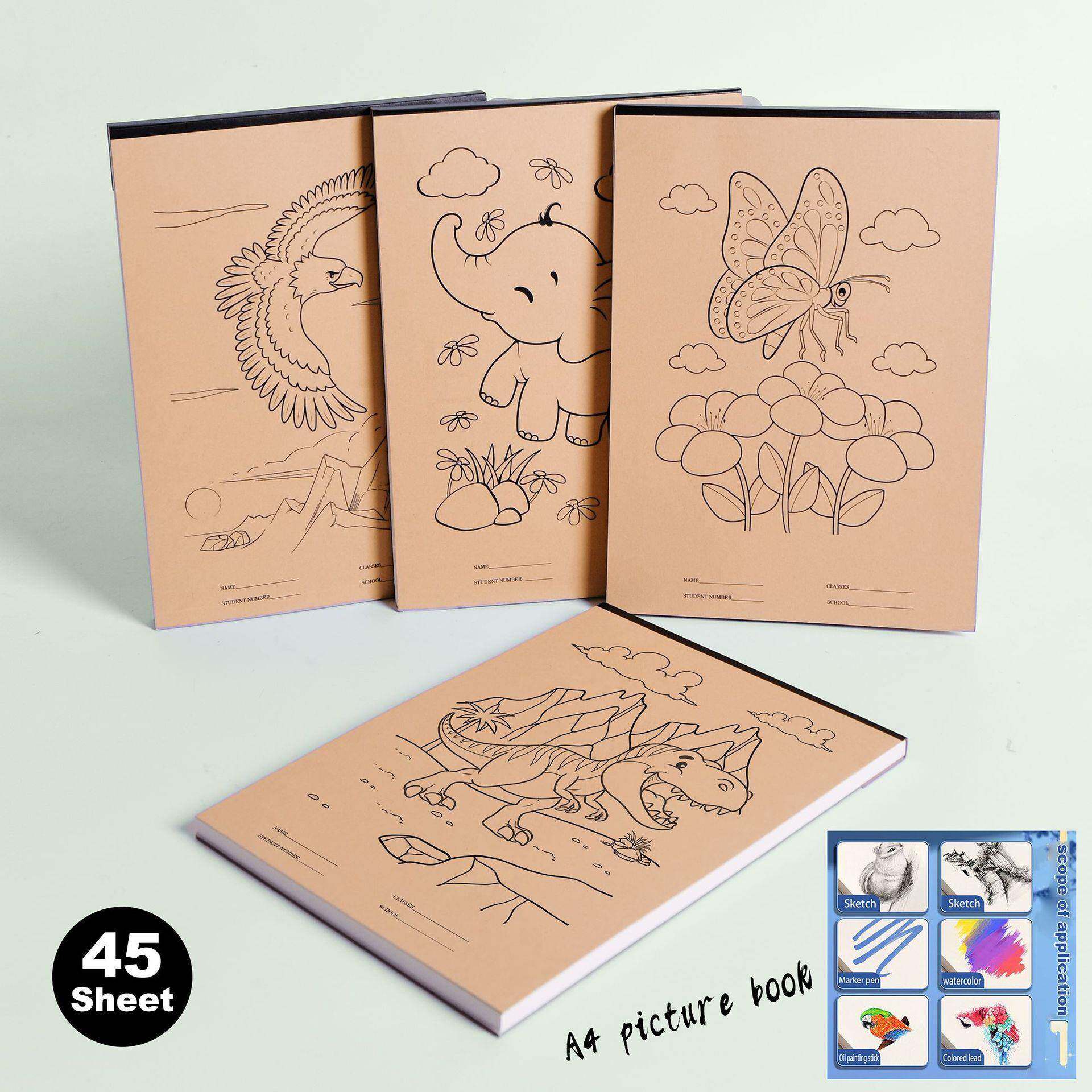 4水彩素渗描本美术生画画专用封手工画图空白本257艺术感面防a墨