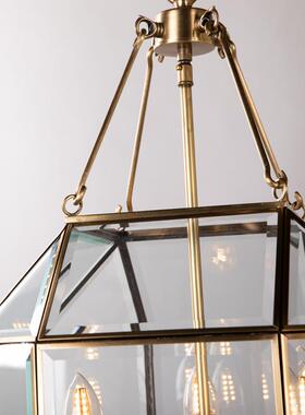 式田园客厅餐厅卧室吊灯家用全轻铜美奢大气复古个性几86554何焊