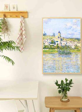 莫XWU奈日装饰画印象派世界民名画宿栈壁画卧室床头抽客象艺出术