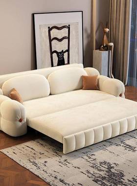 绒布折沙床两用拉一体多发功能抽式可叠储73371物小户型阳台新款