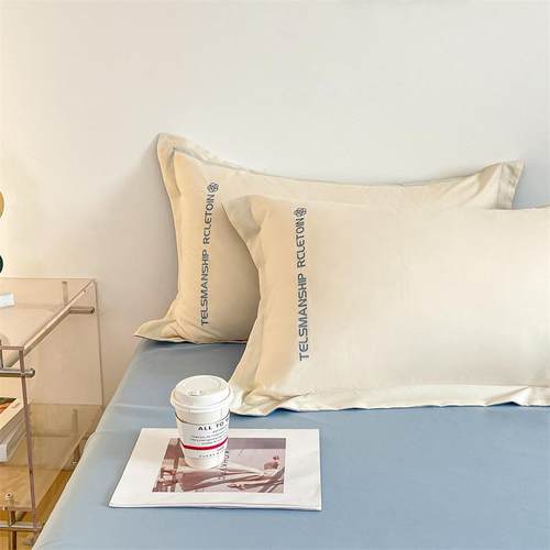 纯色加厚磨套毛刺绣四件套亲肤棉宿三件套床双拼被床舍单款上GRO