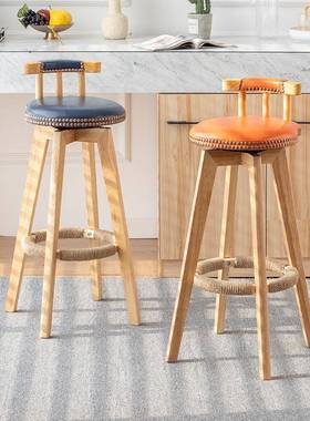 ZG-68062式实吧台椅旋转靠背高脚美凳轻奢简约家用凳酒吧椅子前台