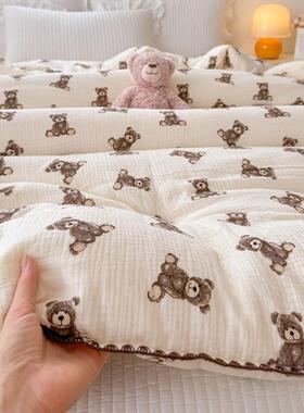 全棉豆双层纱被子A类母婴级大纤被芯维纯春棉秋被婴儿小被子无品牌/100棉