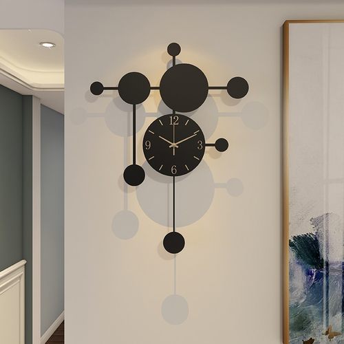 钟表挂钟客厅餐厅免打孔艺术大气时钟墙上极简风格大号静音石英钟