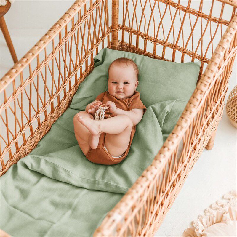 天然纯亚麻儿童枕套30X50CM宝宝枕头套纯色亲肤枕皮40X60CM单支装