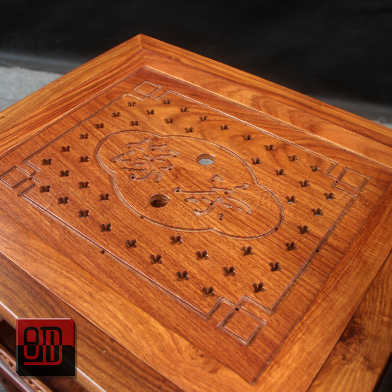 红木茶台移动茶车花梨木茶桌茶水架茶几带轮推车刺猬紫檀红木家具