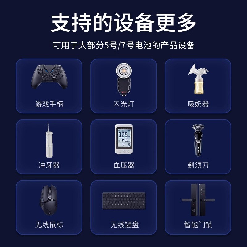 倍量5号充电锂电池大容量7号充电器五七号USB可充1.5V恒压电子锁