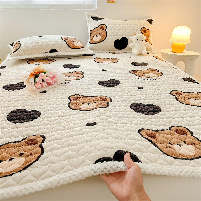 冬季加厚保暖牀垫软垫被学生宿舍单人羊羔绒牀褥毛毯法兰绒