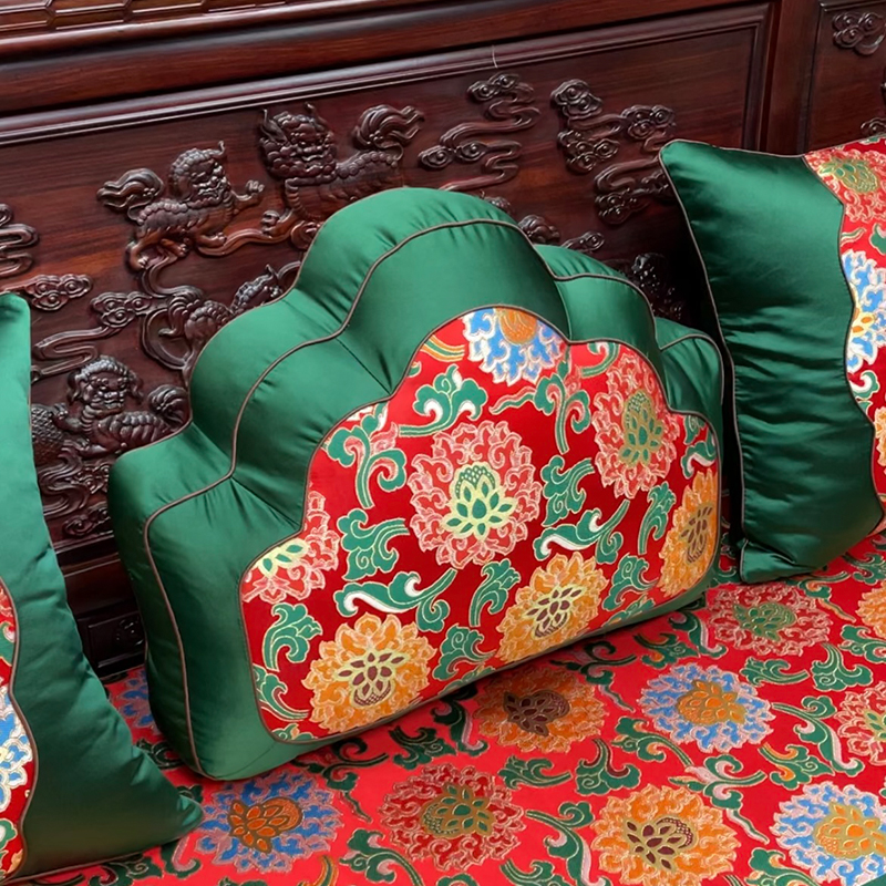 红木沙发云锦坐垫中式椰棕垫子圈椅防滑座垫太师椅卡口坐垫定制