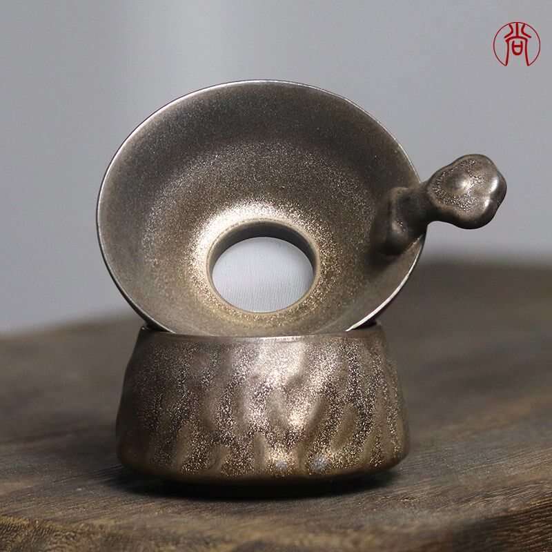 陶瓷茶漏茶漏架托茶叶过滤器高档超细纱网家用滤茶套装办公室茶具