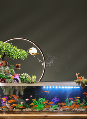 招财流水摆件家居客厅鱼缸循环水生财办公室摆件乔迁礼品自带过滤