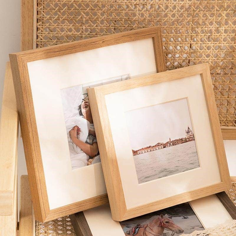 鲁大爷打印照片实木7寸相框摆台8寸6寸六定制木质画框装裱结婚照