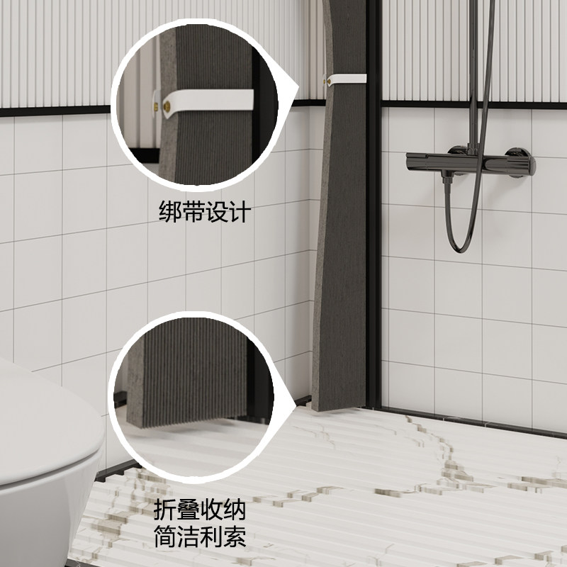 浴室防水浴帘免安装圆弧形隔断冬天家用洗澡浴罩浴帐保温保暖加厚