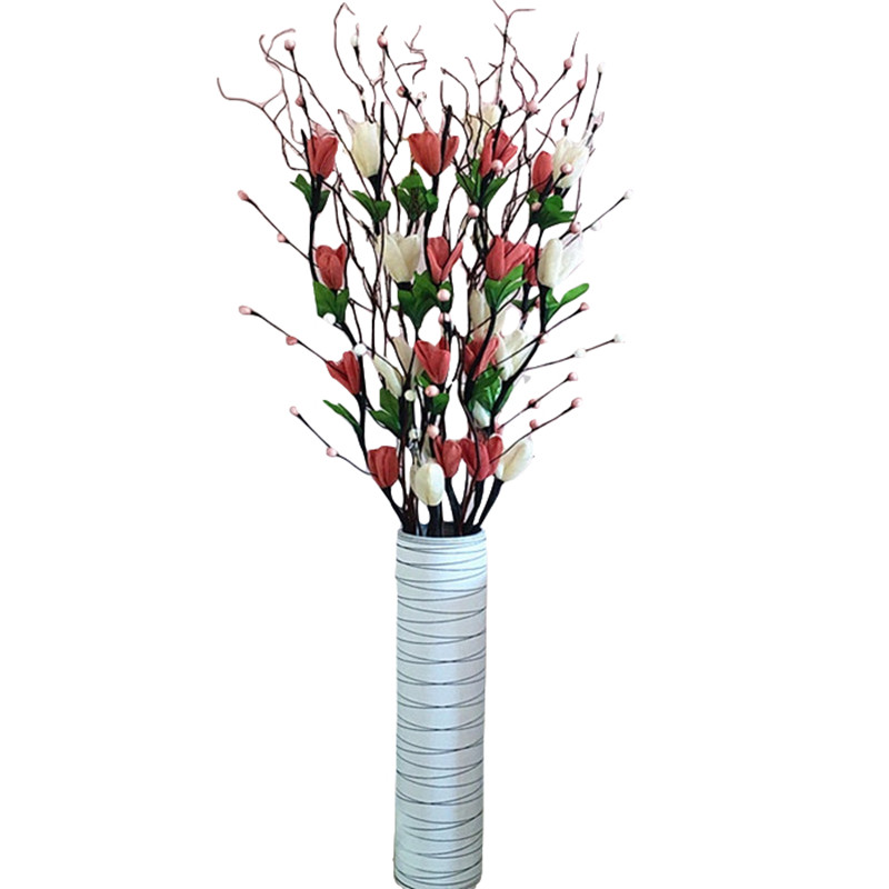 客厅落地假花叶脉干花仿真干枝插花高花瓶花大牡丹新房装饰摆设