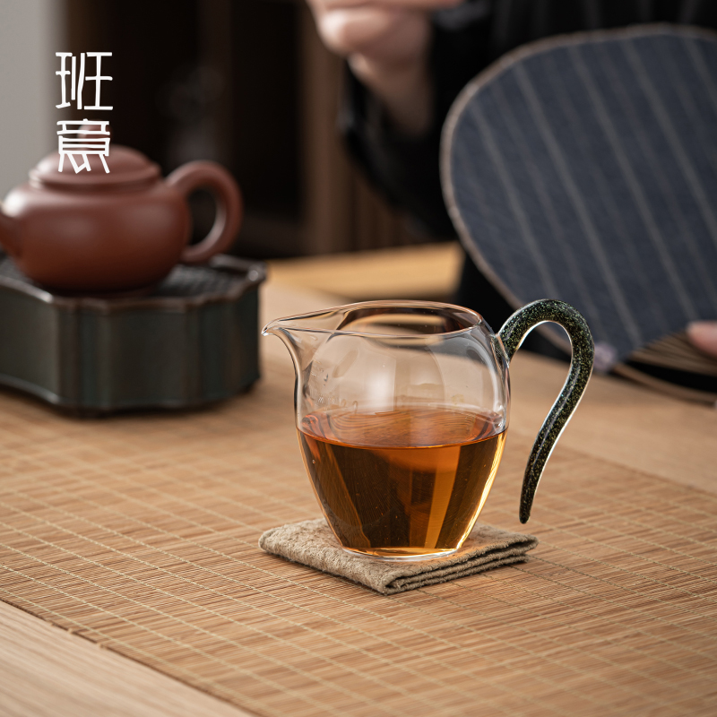 班意 草堂公道杯出口怡然防爆茶海匀杯耐热玻璃分茶器茶具配件
