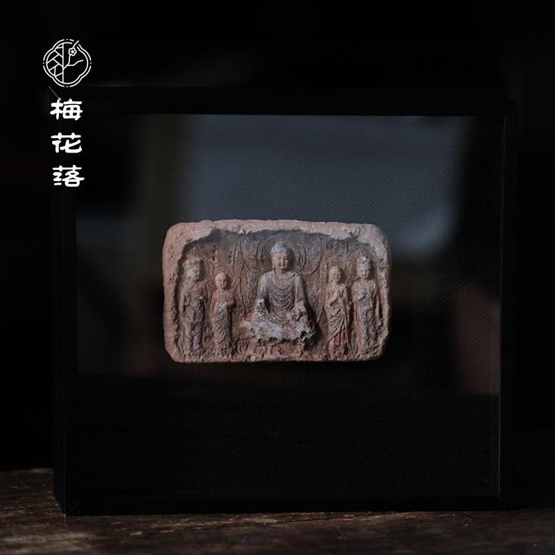 梅花落龙门石窟摆件大卢舍那像龛壁画挂件壁挂雕塑陶瓷刘峥安手作