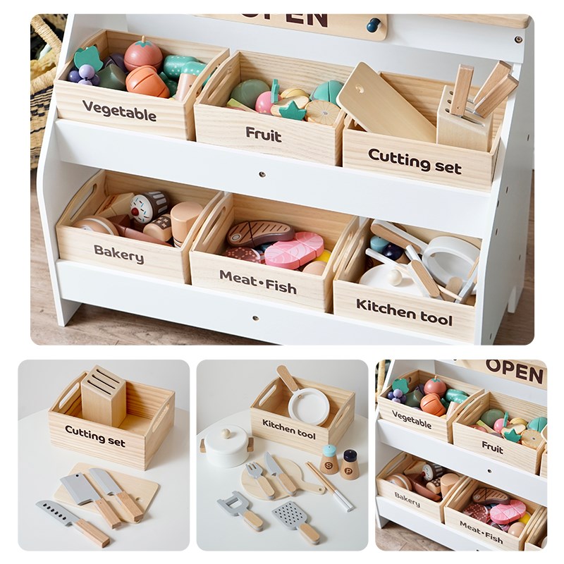 水果售卖过家家木质儿童商店小卖部货架仿真木制杂货铺超市