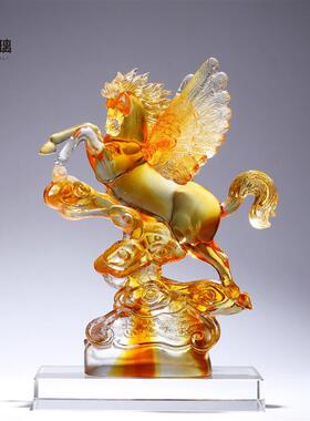 琉璃艺术品2026新款志在千里马摆件客厅高级感送同事马年吉祥物
