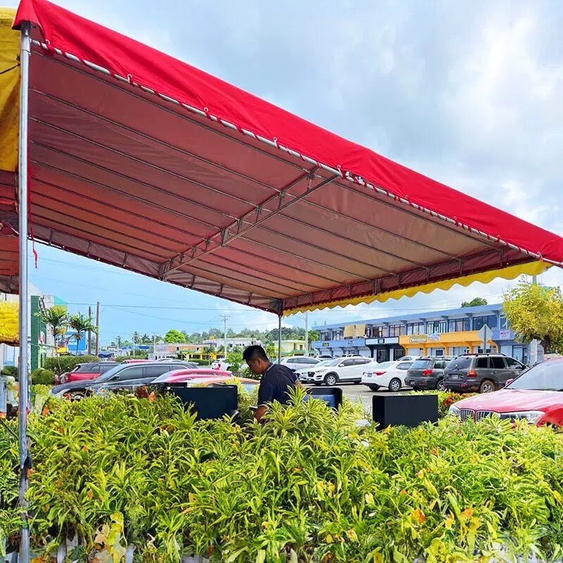 斜面遮阳棚雨棚酒席帐篷摆摊用停车棚仓库门前大型防水防风人字蓬
