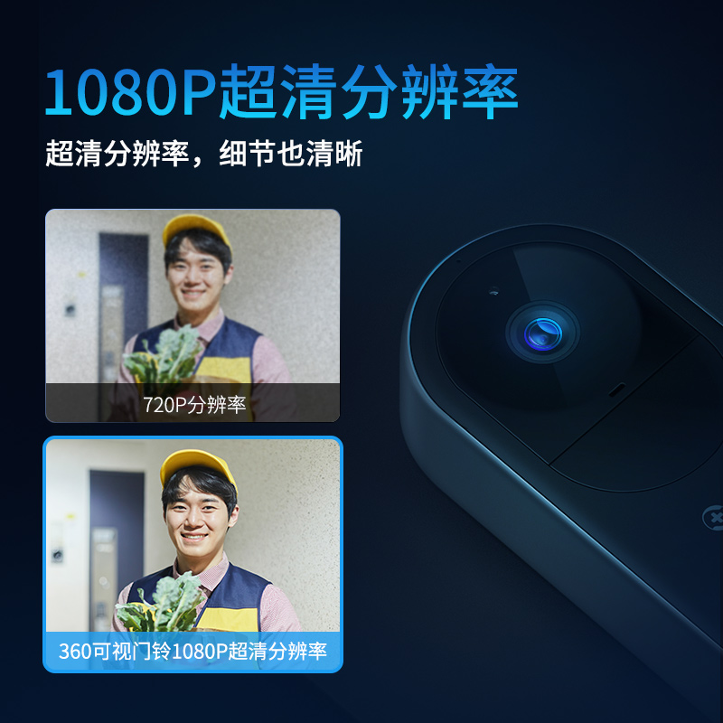 30可视门铃家用智能猫眼监控摄像无线免打孔智能门铃不插电