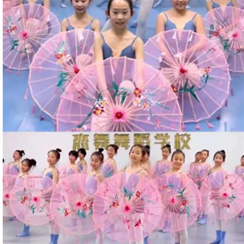 踏浪舞蹈伞透明流苏伞演出道具儿童江南古典伞舞跳舞伞古风夏雨伞
