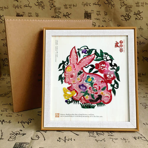 十二生肖皮影戏摆件摆台镜框装饰画陕西皮影特色工艺品礼品送朋友