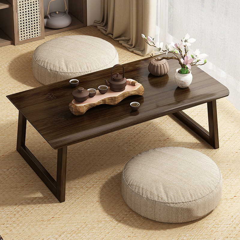 可折叠炕几飘窗小桌子茶室实木小矮桌简易坐地茶桌免安装中式茶几