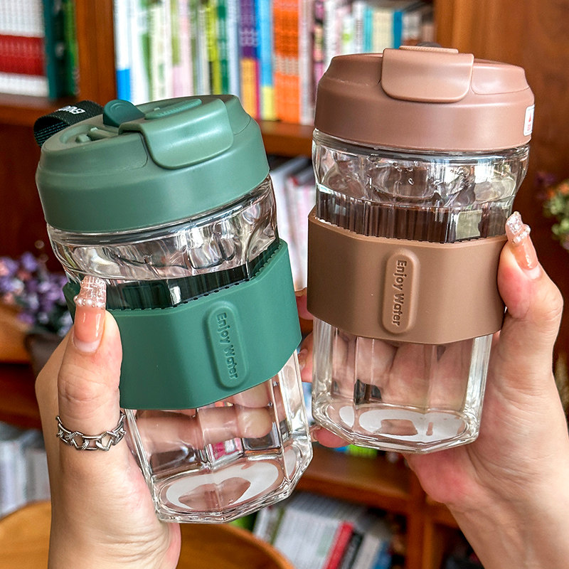 磁弹泡茶杯女便携茶水分离杯子办公室耐热玻璃水杯男士磁吸杯车载