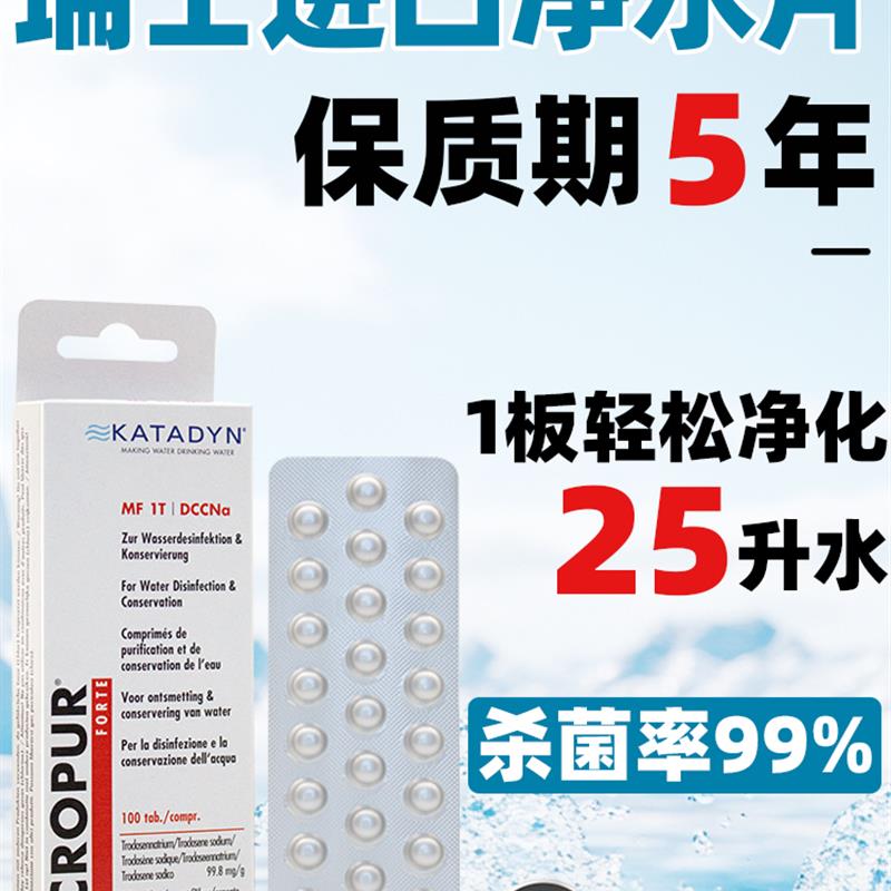 瑞士进口康迪katadyn户野外生存饮用食品级长效应急净化水片过滤
