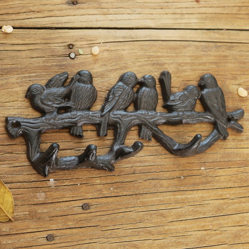 格嘉睿尔复古铸铁铁艺挂钩墙挂壁饰衣帽挂钩挂衣钩衣帽爱情鸟挂钩