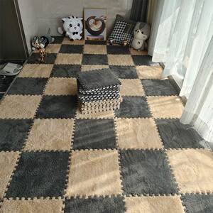 泡沫地垫大面积全铺儿童爬行垫拼接卧室毛绒方块免打理爬爬垫加绒