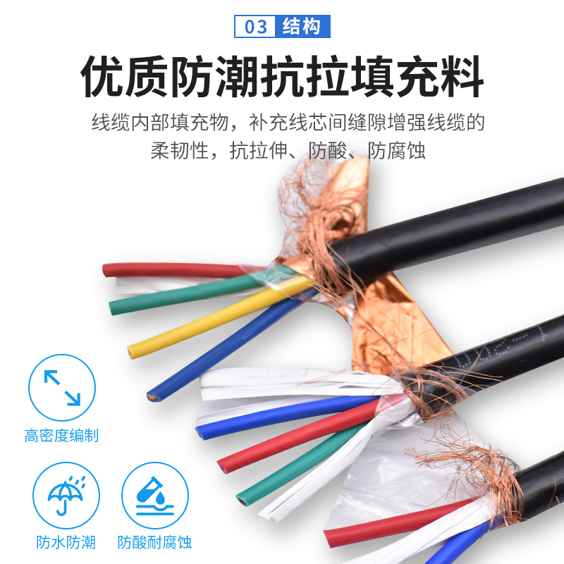 rvvp屏蔽线2 3  5芯信号线0.3 0.5  1.5平方音频控制电缆线