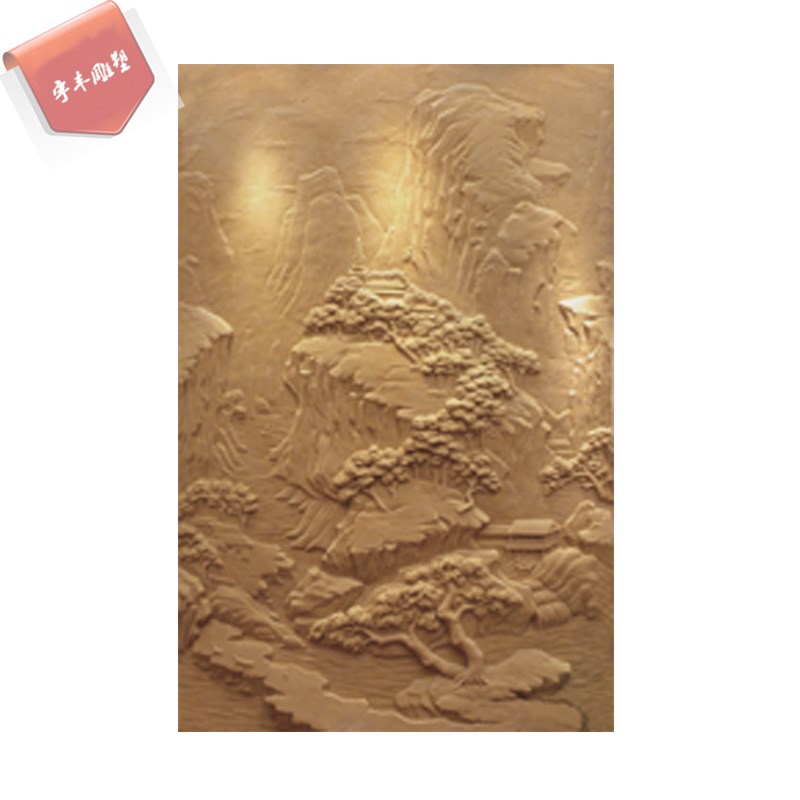砂岩浮雕壁画电视背景墙玄关面板沙岩雕刻 大型山水浮雕