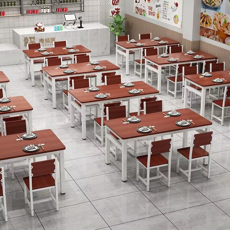 小吃店烧烤餐桌家用食堂饭店快餐桌椅大排档餐馆电脑桌