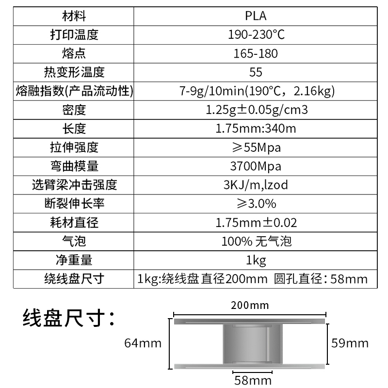 3D打印机耗材 pl耗材1kg 3d打印耗材BS 3D画笔打印耗材FDM 1.75