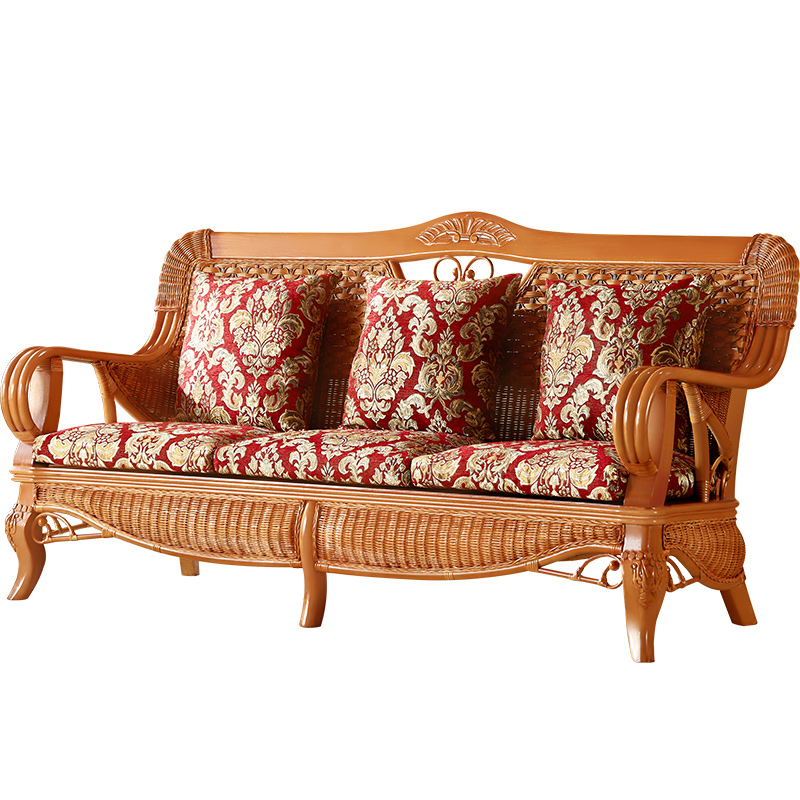 家用天然真藤编沙发茶几客厅藤艺藤椅藤制家具滕椅藤条靠背椅