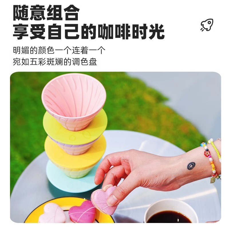 HARIO彩色玻璃聪明杯V60咖啡滤杯滴漏式萃取杯咖啡器具手冲过滤杯