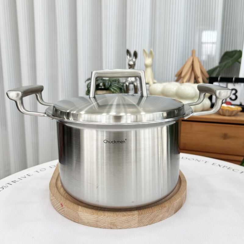 五层夹铜汤锅304不锈钢一体汤煲家用燃气电磁炉通用20cm