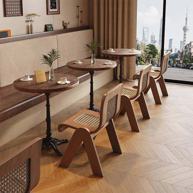 中古C椅法式轻奢设计师家用餐桌椅藤编休闲复古卧室创意化妆椅子