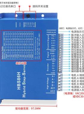 86闭环步进电机12NM高转速两相混合伺服马达带编码器HBS86H驱动器