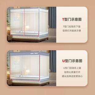 防摔蚊帐婴儿童全底宝宝防止掉床家用卧室2025新款t型三开门2