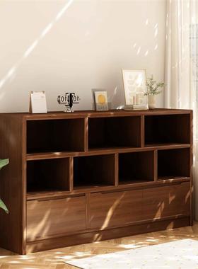 实XYA木书柜置物架落地靠储示物柜墙一体幼园客厅矮柜子展儿柜小