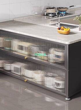 厨房岩置物架落地多层微波IJC炉餐边板收纳物柜多功橱能储大理石