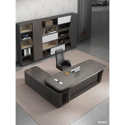 办公320约总桌老烤板桌简现代裁桌经理桌椅组合漆大班台办公家具