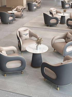 轻奢现代售楼处桌洽谈桌椅会客区闲沙发MNL圆组商务贵宾接休待沙