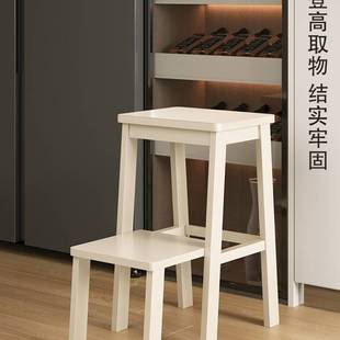 家用实木梯凳客厅卧室折叠脚踏凳登高椅阶梯凳抽拉多功能加厚梯子